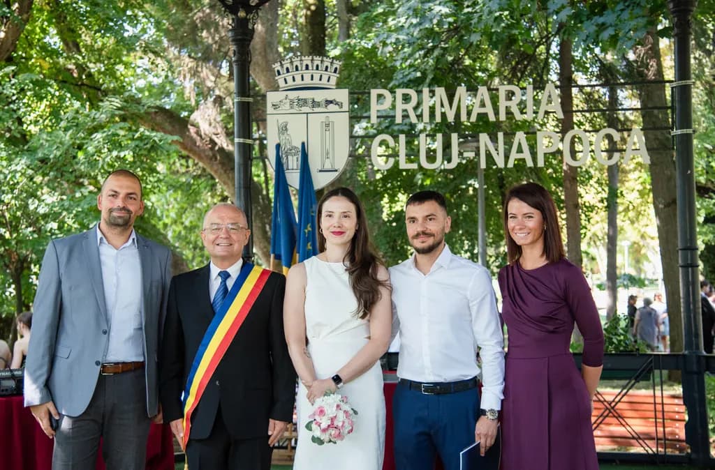 Wedding couple kissing